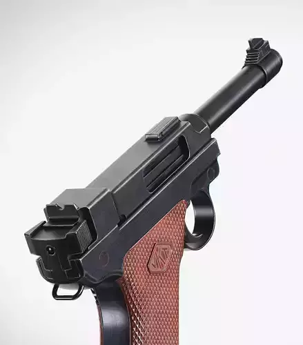 Lahti L35 - Wood Stock Low-poly 3D model