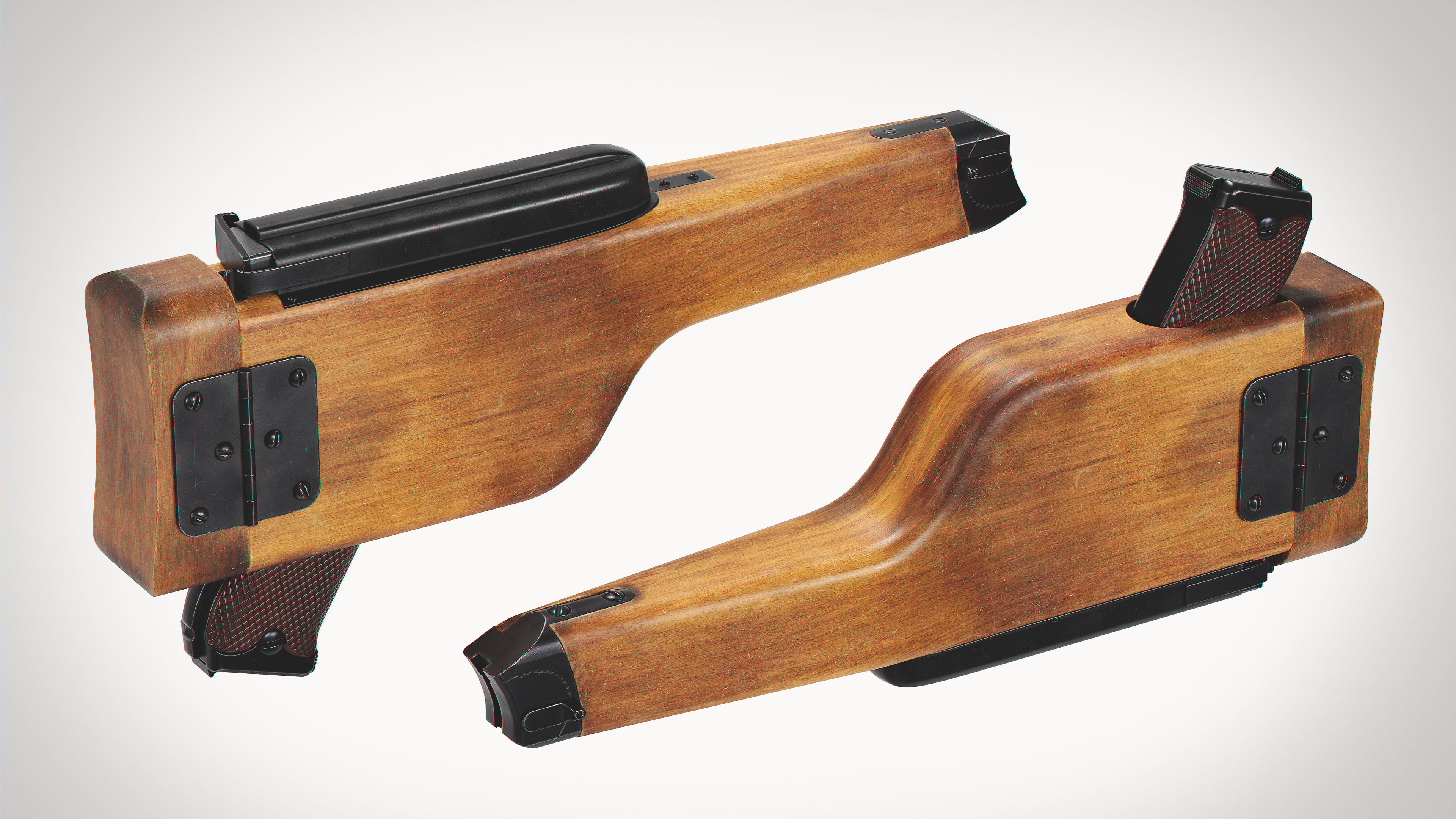 Lahti L35 - Wood Stock Low-poly 3D model_9