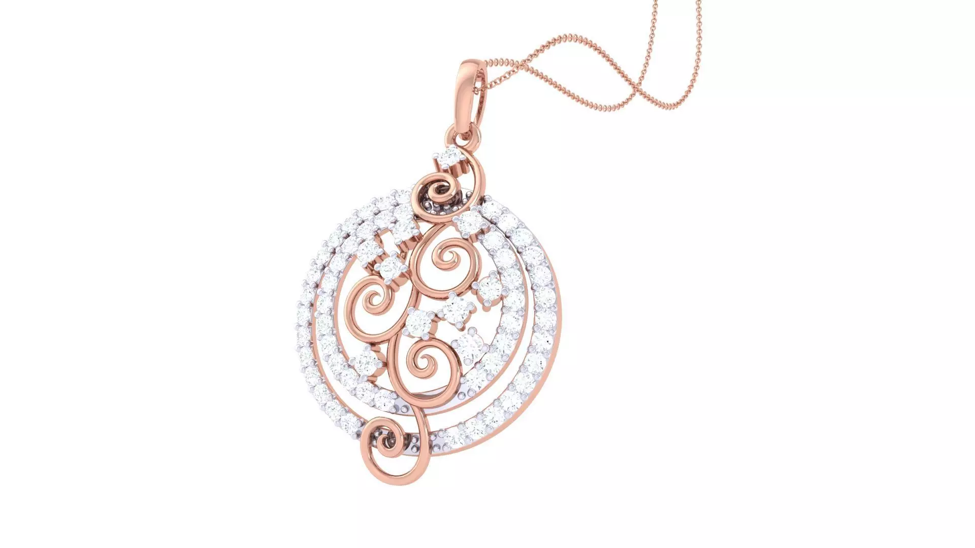 Cocktail Diamond Pendant 3dm stl obj gltf glb 3mf renders detail 3D print model_0