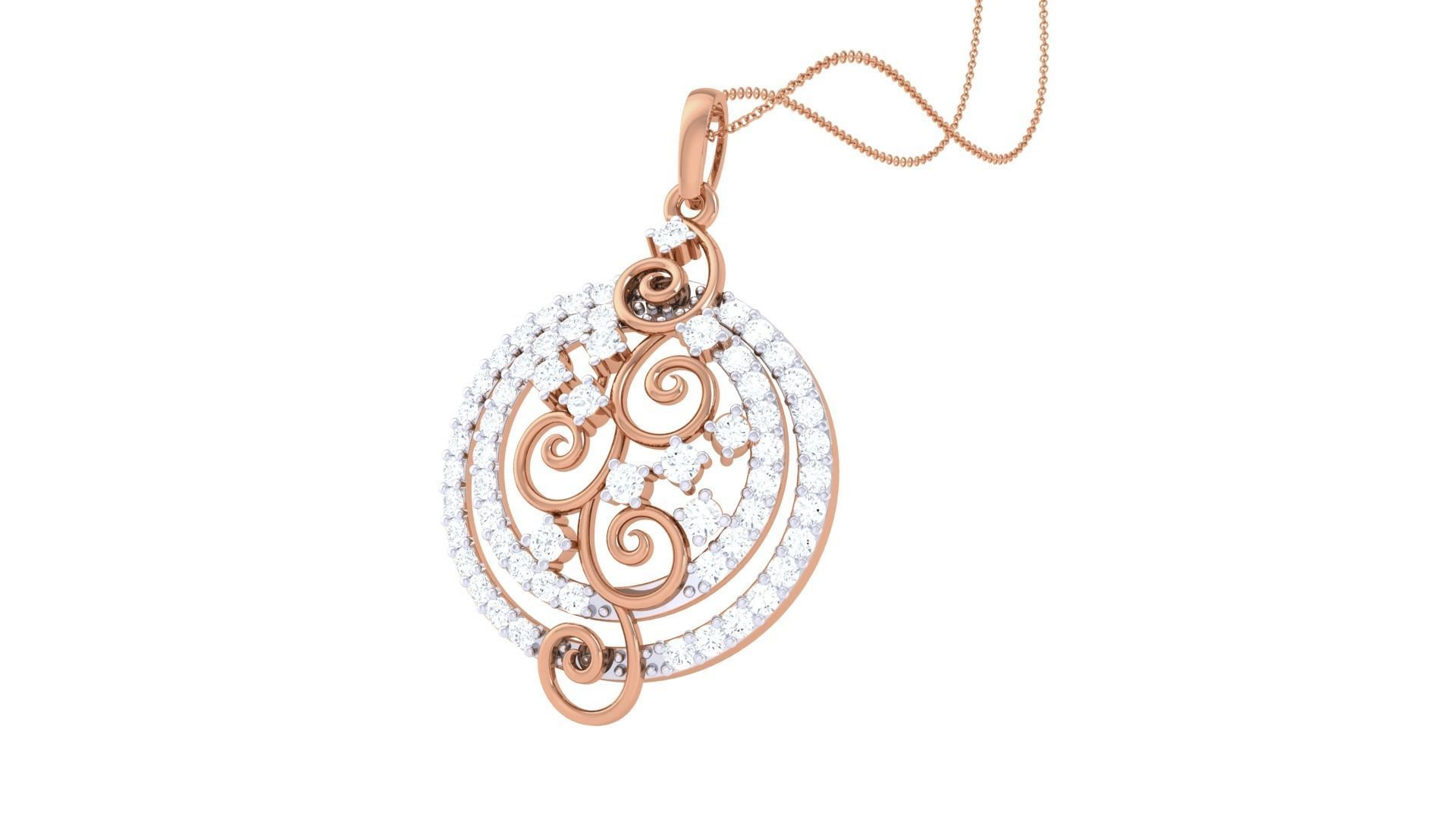 Cocktail Diamond Pendant 3dm stl obj gltf glb 3mf renders detail 3D print model_2