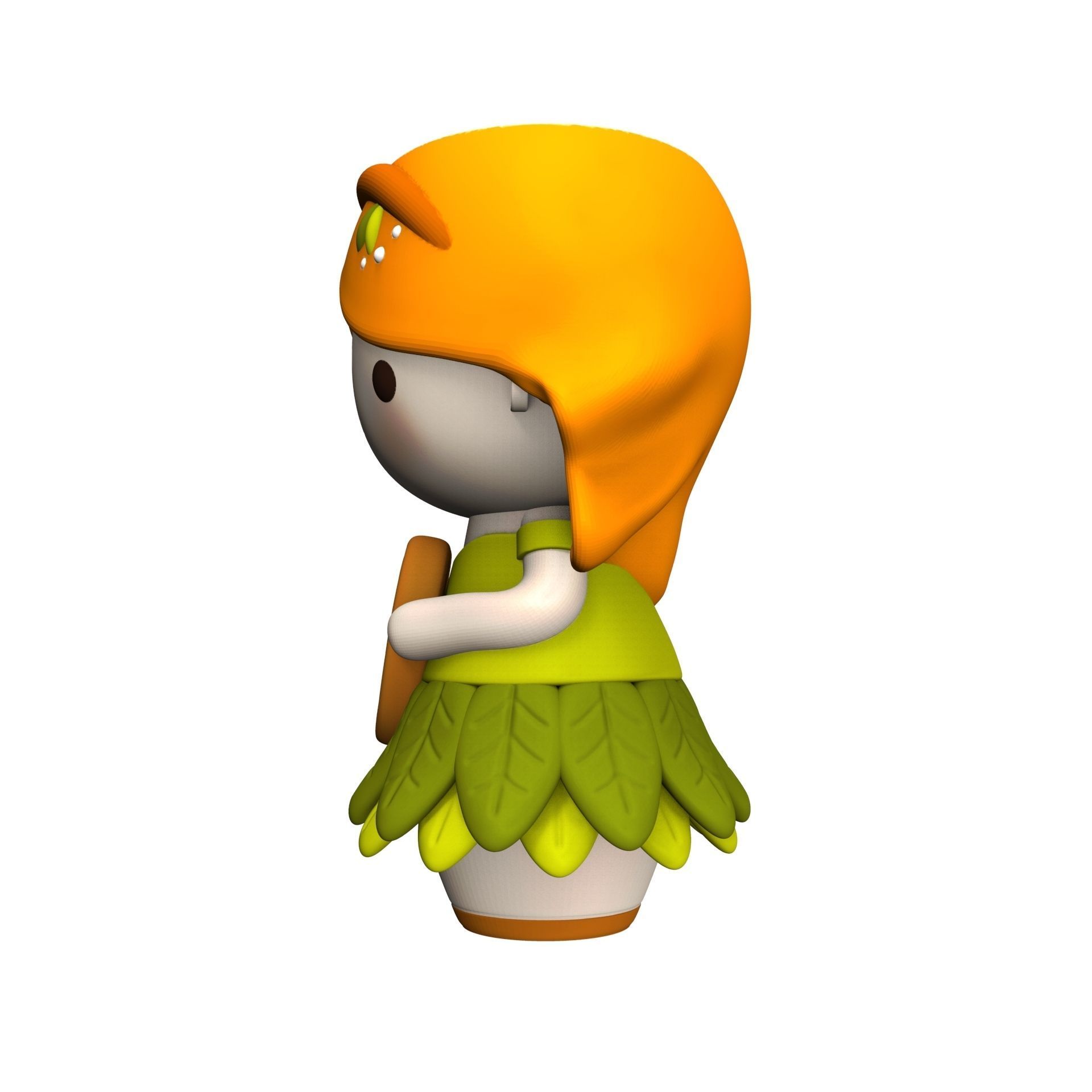 Leafy Girl Planter 3D Design 3D print model_2