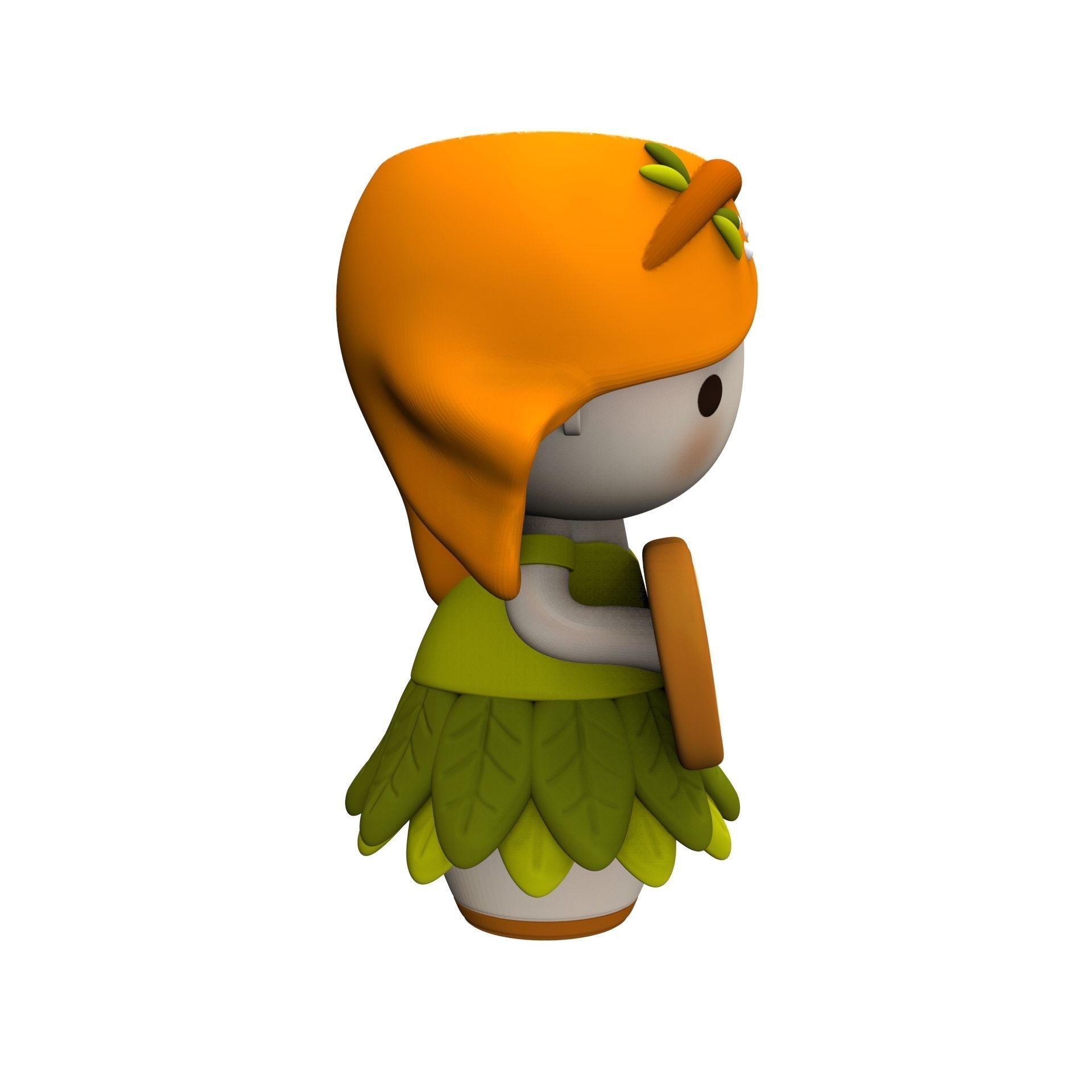 Leafy Girl Planter 3D Design 3D print model_6