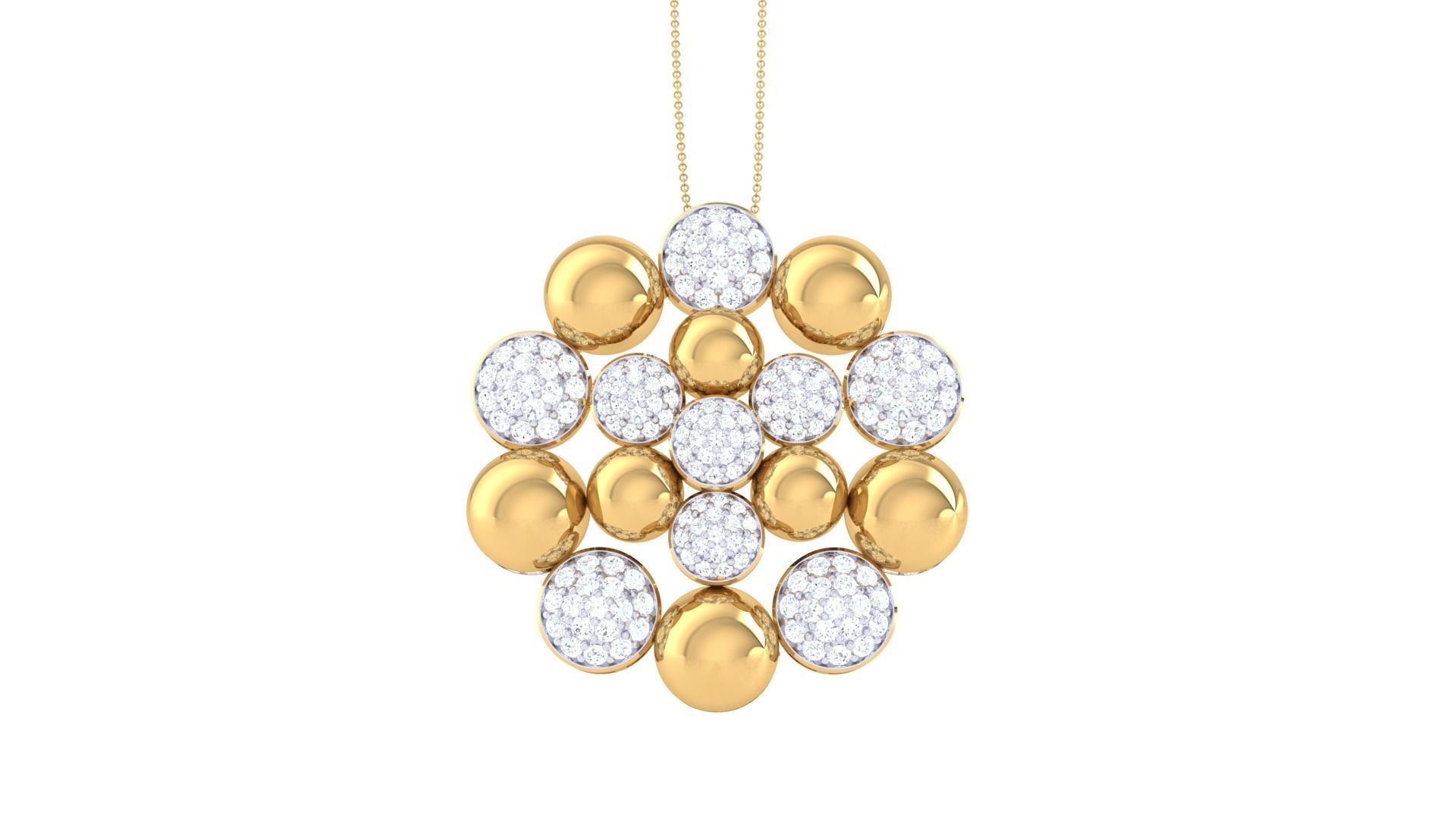 Diamond Bubbles Pendant 3dm stl obj gltf glb 3mf renders detail 3D print model_7