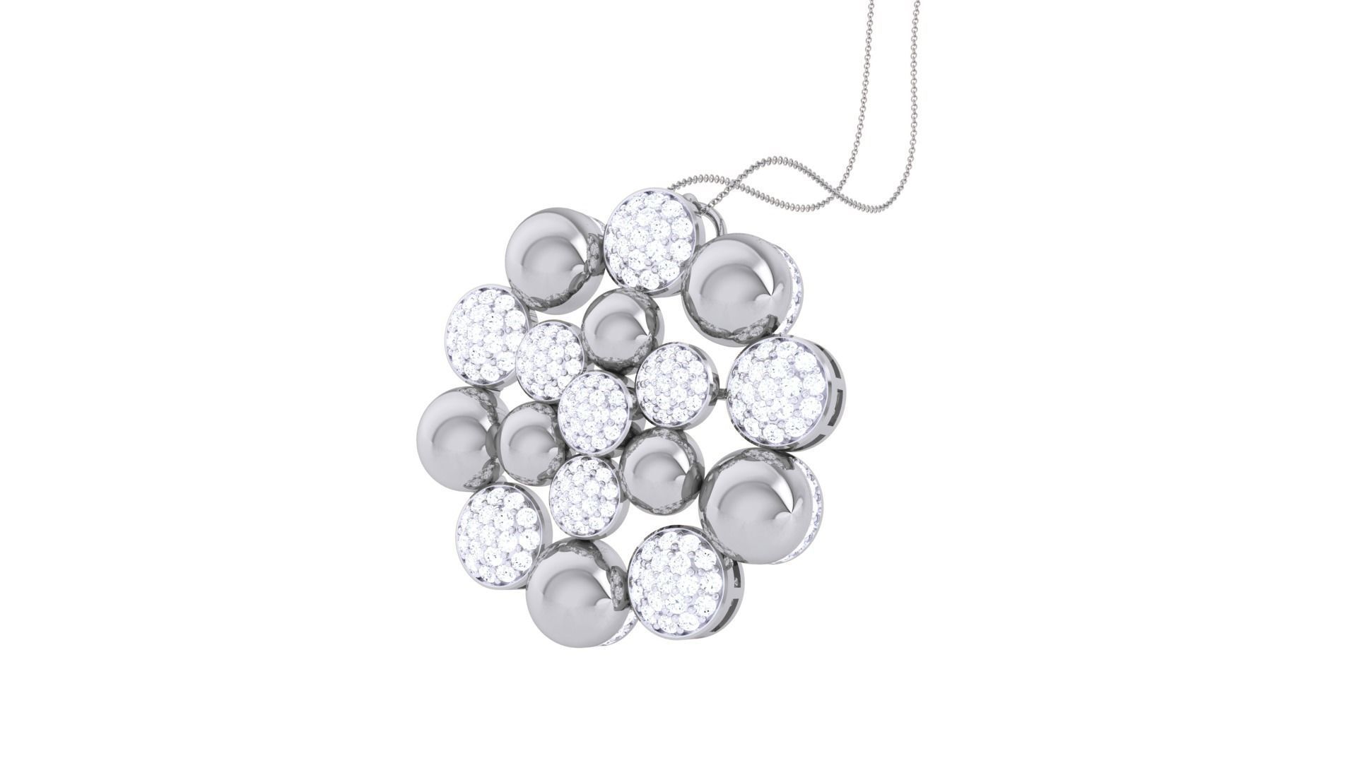 Diamond Bubbles Pendant 3dm stl obj gltf glb 3mf renders detail 3D print model_3