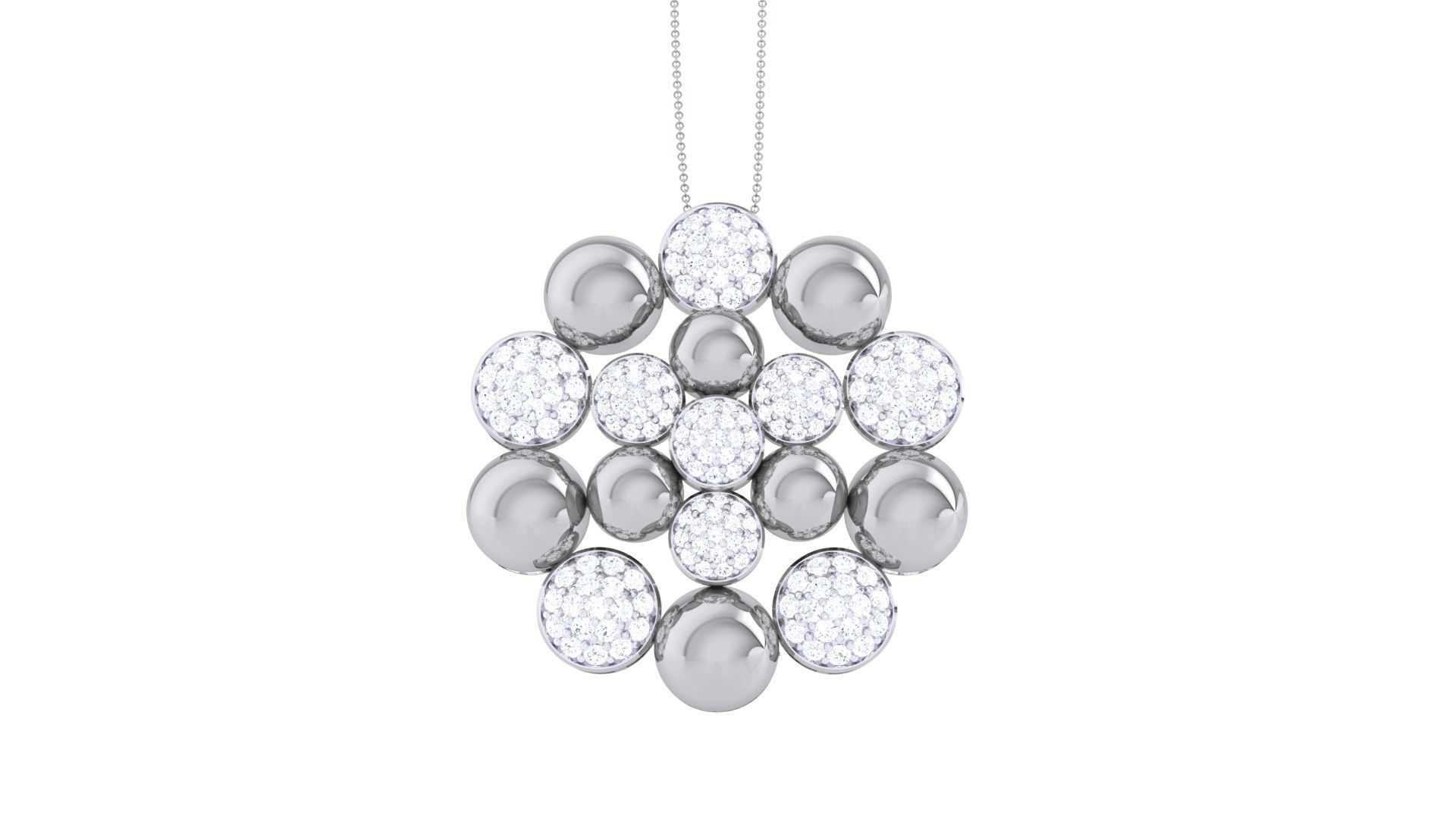 Diamond Bubbles Pendant 3dm stl obj gltf glb 3mf renders detail 3D print model_8