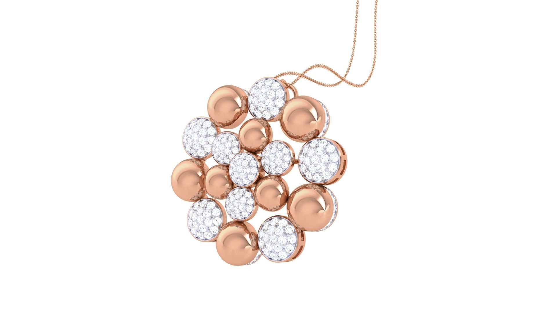 Diamond Bubbles Pendant 3dm stl obj gltf glb 3mf renders detail 3D print model_2