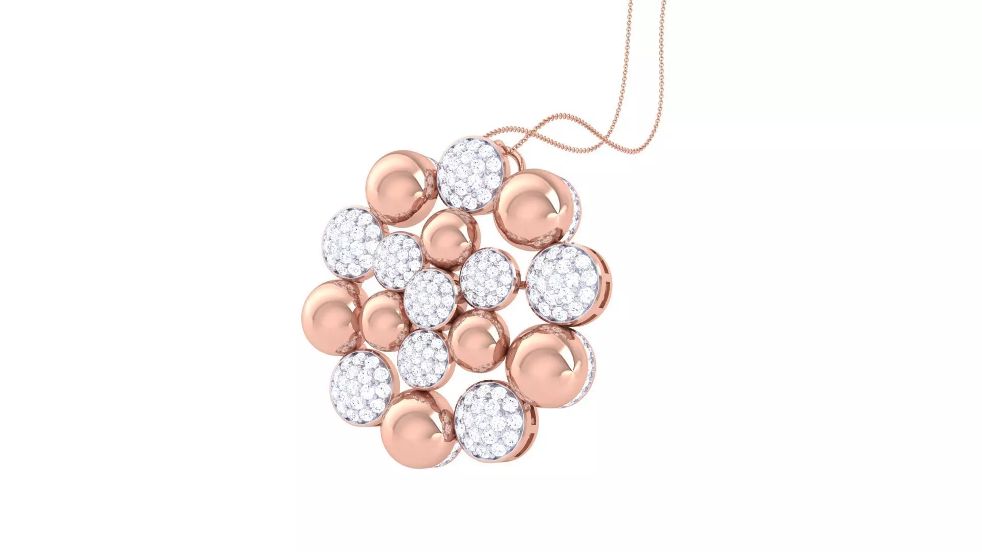 Diamond Bubbles Pendant 3dm stl obj gltf glb 3mf renders detail 3D print model_0