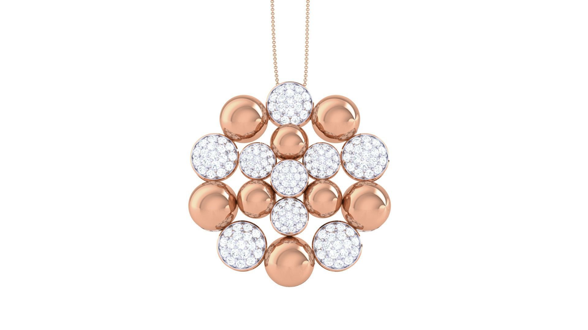 Diamond Bubbles Pendant 3dm stl obj gltf glb 3mf renders detail 3D print model_9