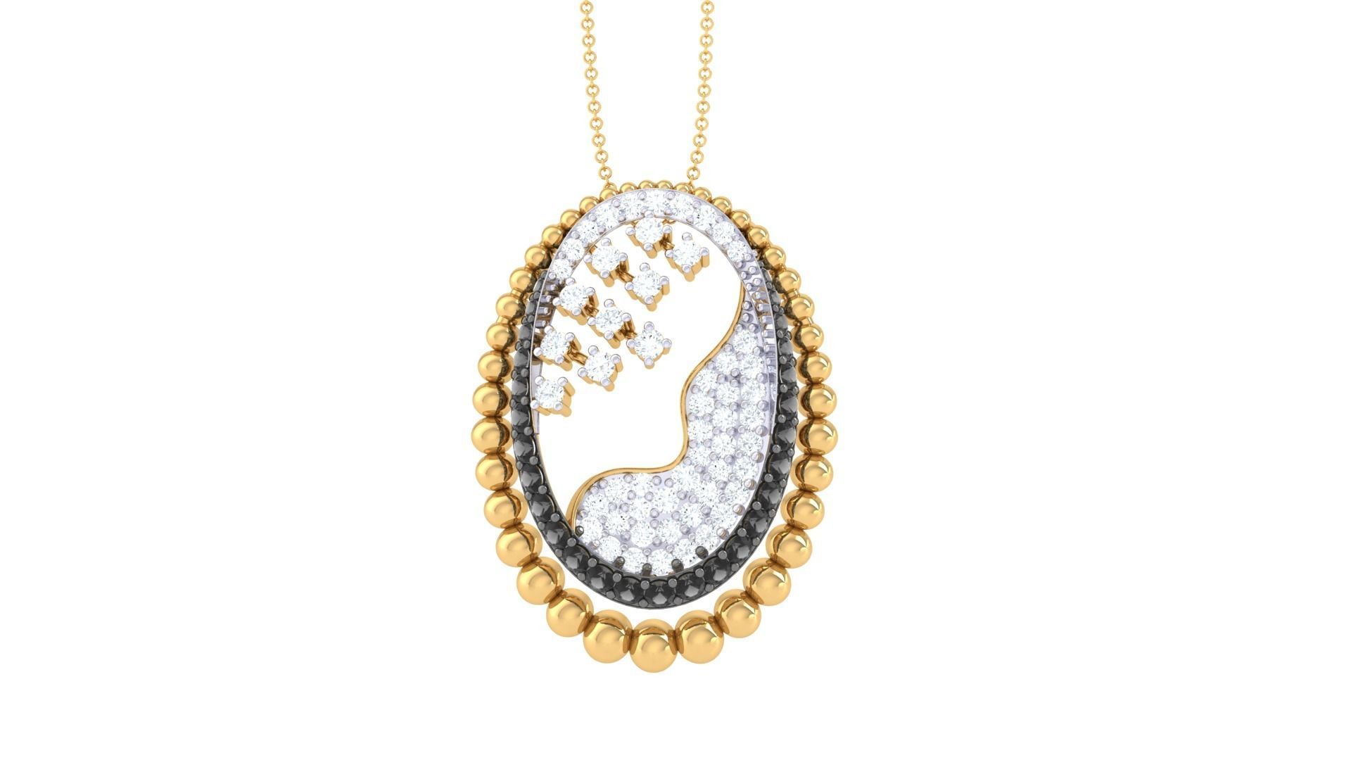 Cocktail Diamond Pendant 3dm stl obj gltf glb 3mf renders detail 3D print model_7