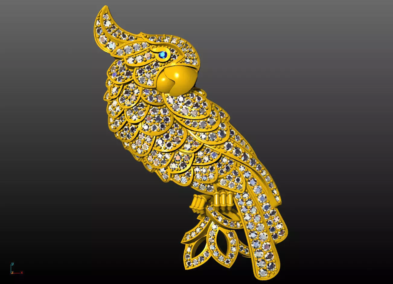 parrot pendant 3D print model_0