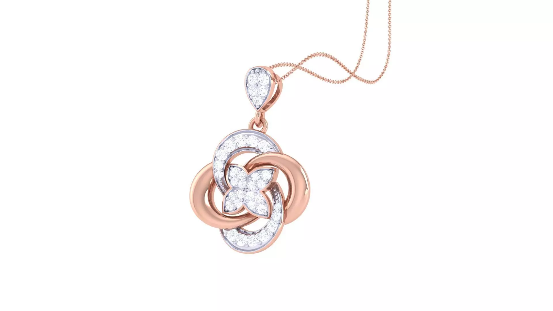Flower Cocktail Diamond Pendant 3dm stl obj gltf glb 3mf renders 3D print model