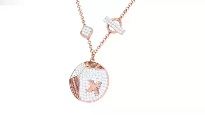 Flower Cocktail Diamond Pendant 3dm stl obj gltf glb 3mf renders