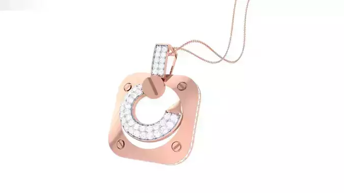 Screw Head Cocktail Diamond Pendant 3dm stl obj gltf glb 3mf
