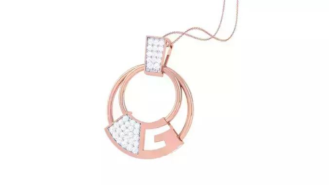 Cocktail Diamond Pendant 3dm stl obj gltf glb 3mf renders detail