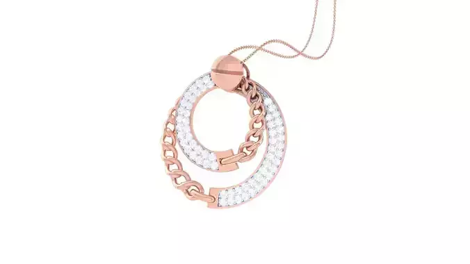 Cuban chain Cocktail Diamond Pendant 3dm stl obj gltf glb 3mf