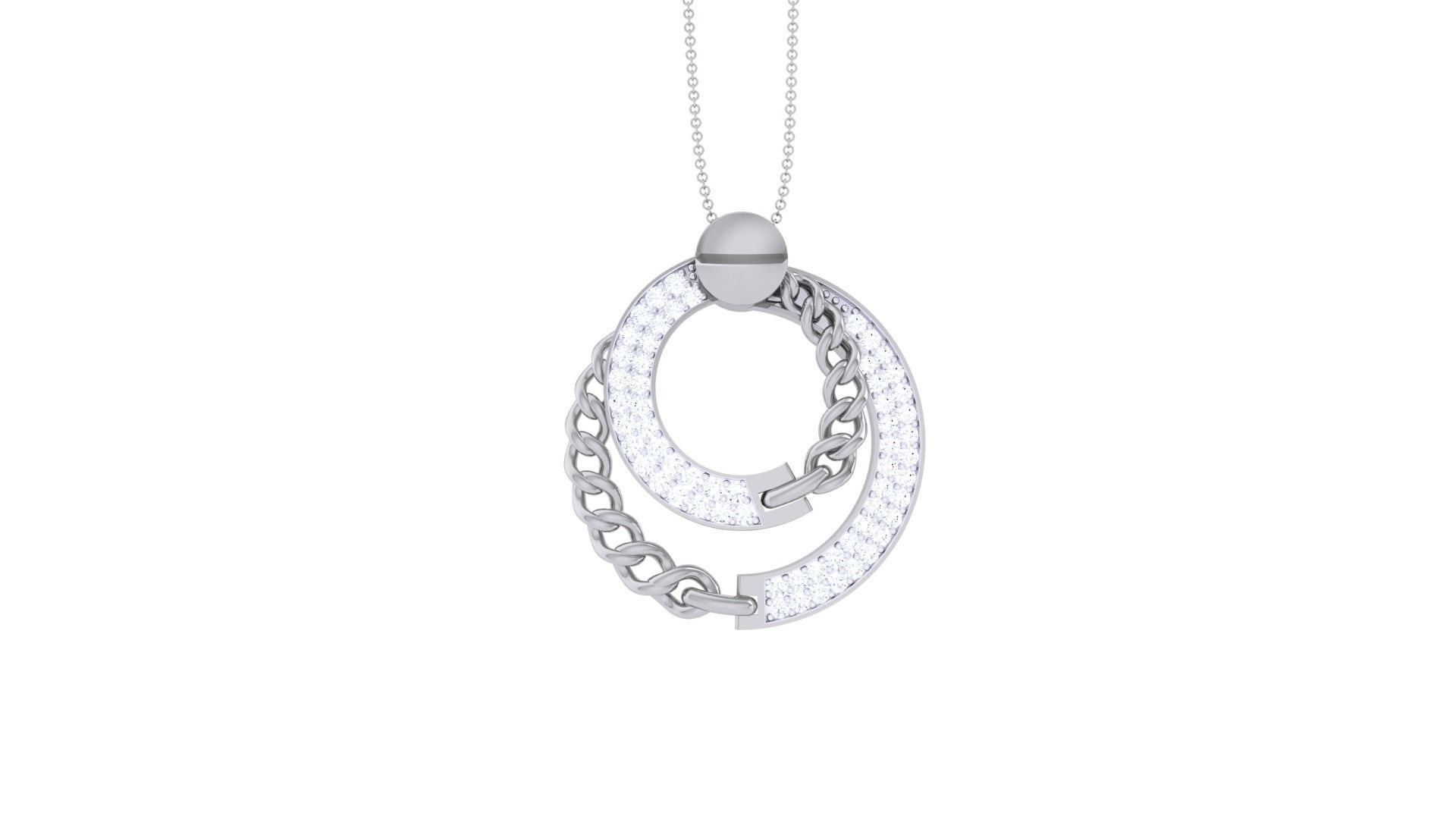 Cuban chain Cocktail Diamond Pendant 3dm stl obj gltf glb 3mf 3D print model_7