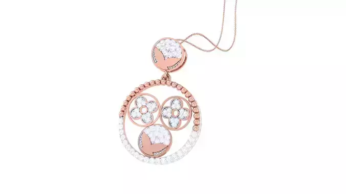 Bunny Head flower Cocktail Diamond Pendant 3dm stl obj gltf glb 3D print model