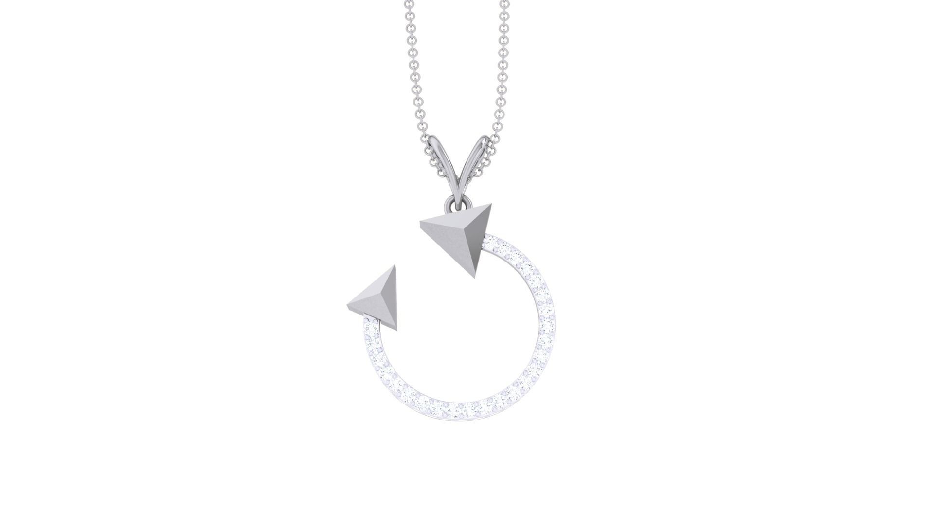 Dual Arrow Cocktail Diamond Pendant 3dm stl obj gltf glb 3mf 3D print model_8