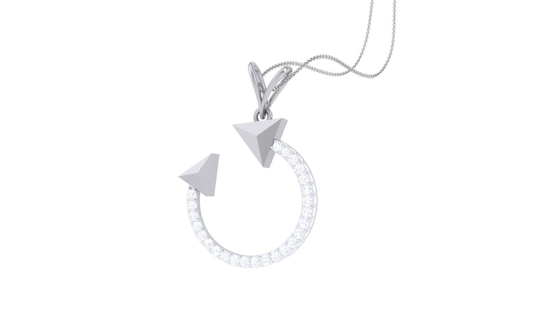 Dual Arrow Cocktail Diamond Pendant 3dm stl obj gltf glb 3mf 3D print model_2