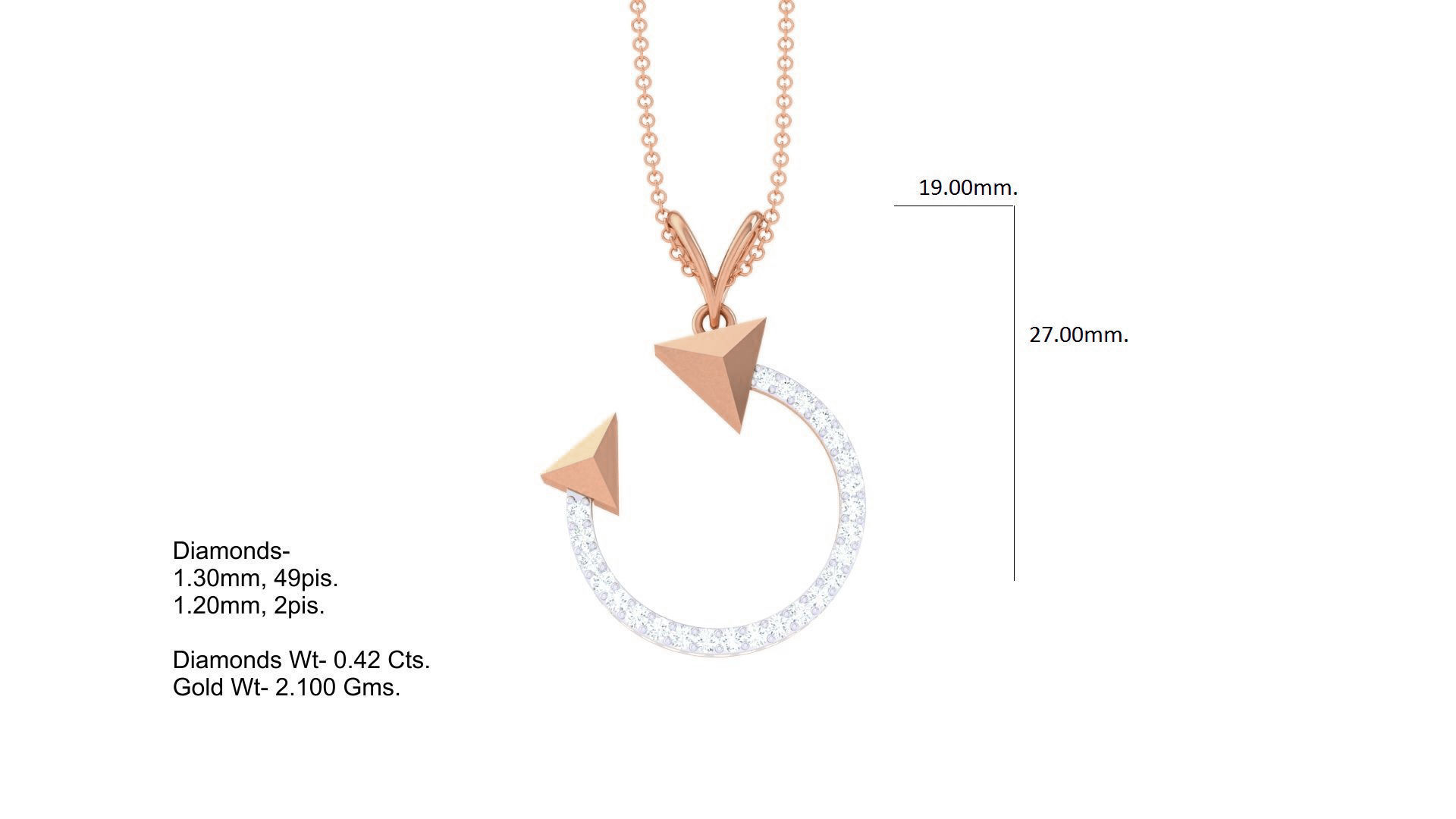 Dual Arrow Cocktail Diamond Pendant 3dm stl obj gltf glb 3mf 3D print model_6