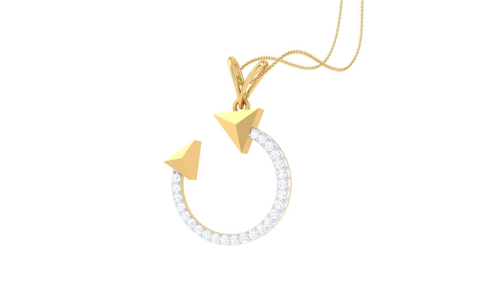 Dual Arrow Cocktail Diamond Pendant 3dm stl obj gltf glb 3mf 3D print model_1