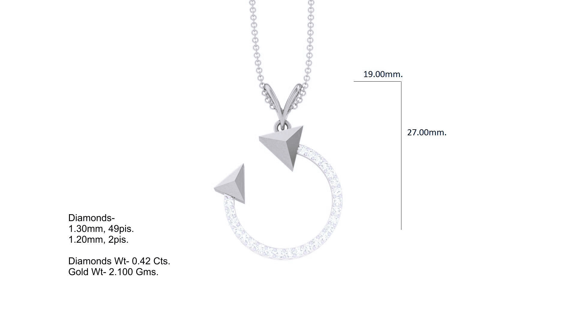 Dual Arrow Cocktail Diamond Pendant 3dm stl obj gltf glb 3mf 3D print model_5