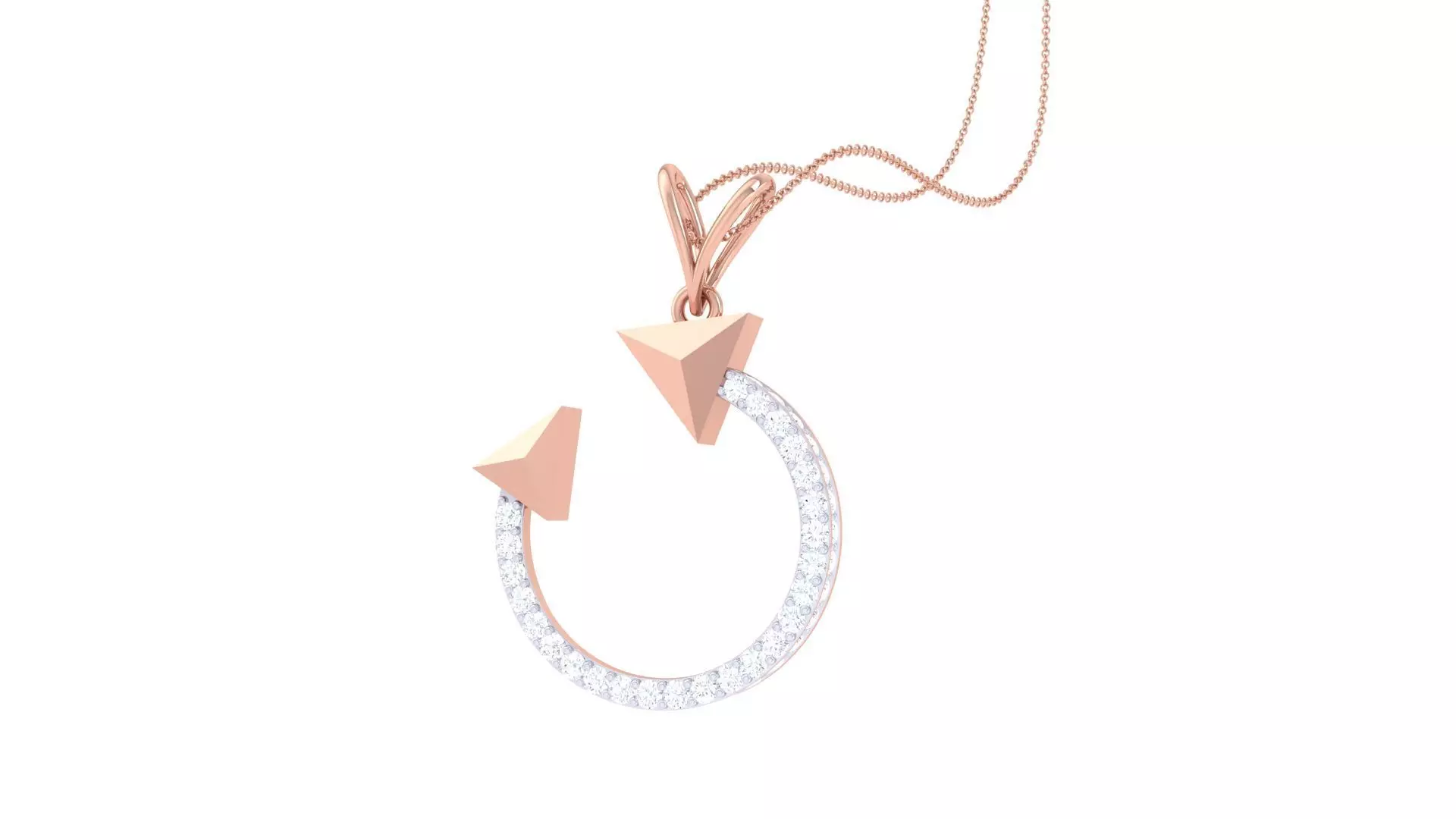 Dual Arrow Cocktail Diamond Pendant 3dm stl obj gltf glb 3mf 3D print model_0