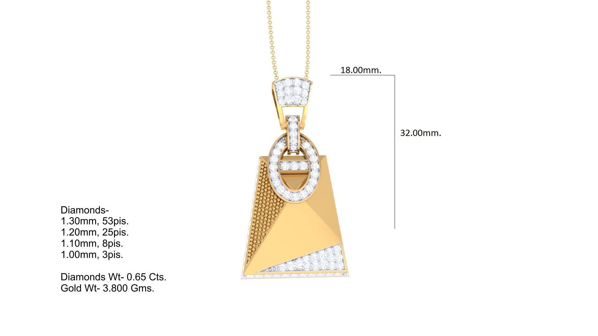 Cocktail Diamond Pendant 3dm stl obj gltf glb 3mf renders detail 3D print model_4