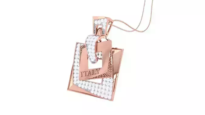 Italian Cocktail Diamond Pendant 3dm stl obj gltf glb 3mf render