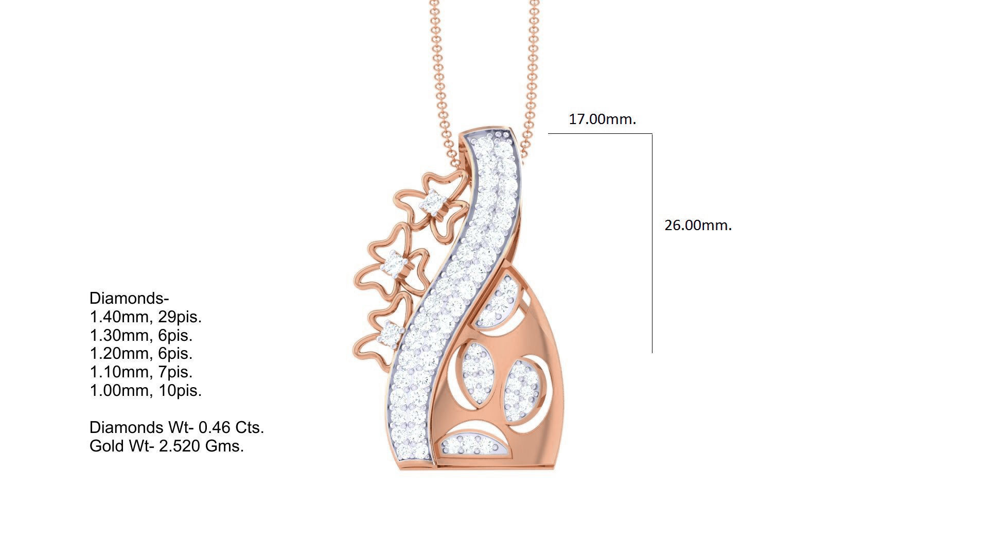 Flower Cocktail Diamond Pendant 3dm stl obj gltf glb 3mf renders 3D print model_6