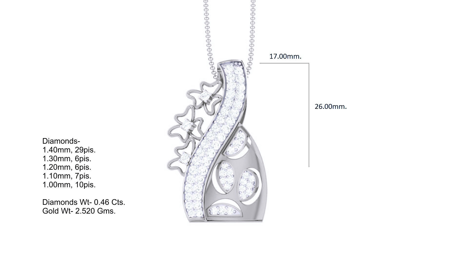 Flower Cocktail Diamond Pendant 3dm stl obj gltf glb 3mf renders 3D print model_5