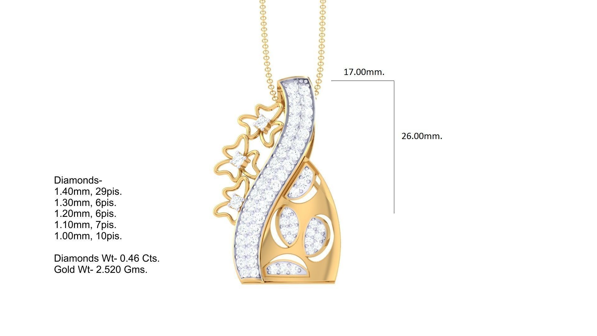 Flower Cocktail Diamond Pendant 3dm stl obj gltf glb 3mf renders 3D print model_4