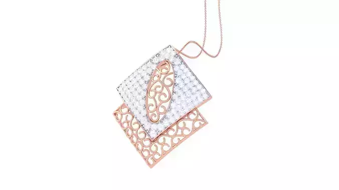 Cocktail Diamond Pendant 3dm stl obj gltf glb 3mf renders detail