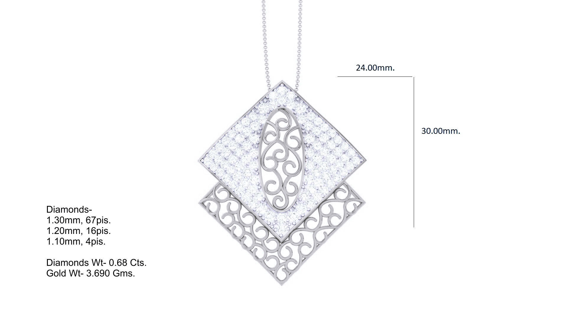 Cocktail Diamond Pendant 3dm stl obj gltf glb 3mf renders detail 3D print model_6