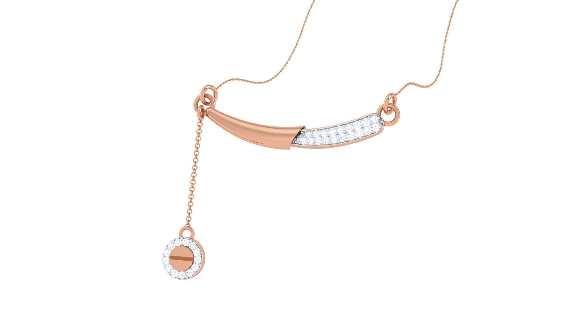 Delicate Screw Head Necklace 3dm stl obj gltf glb 3mf renders 3D print model_3