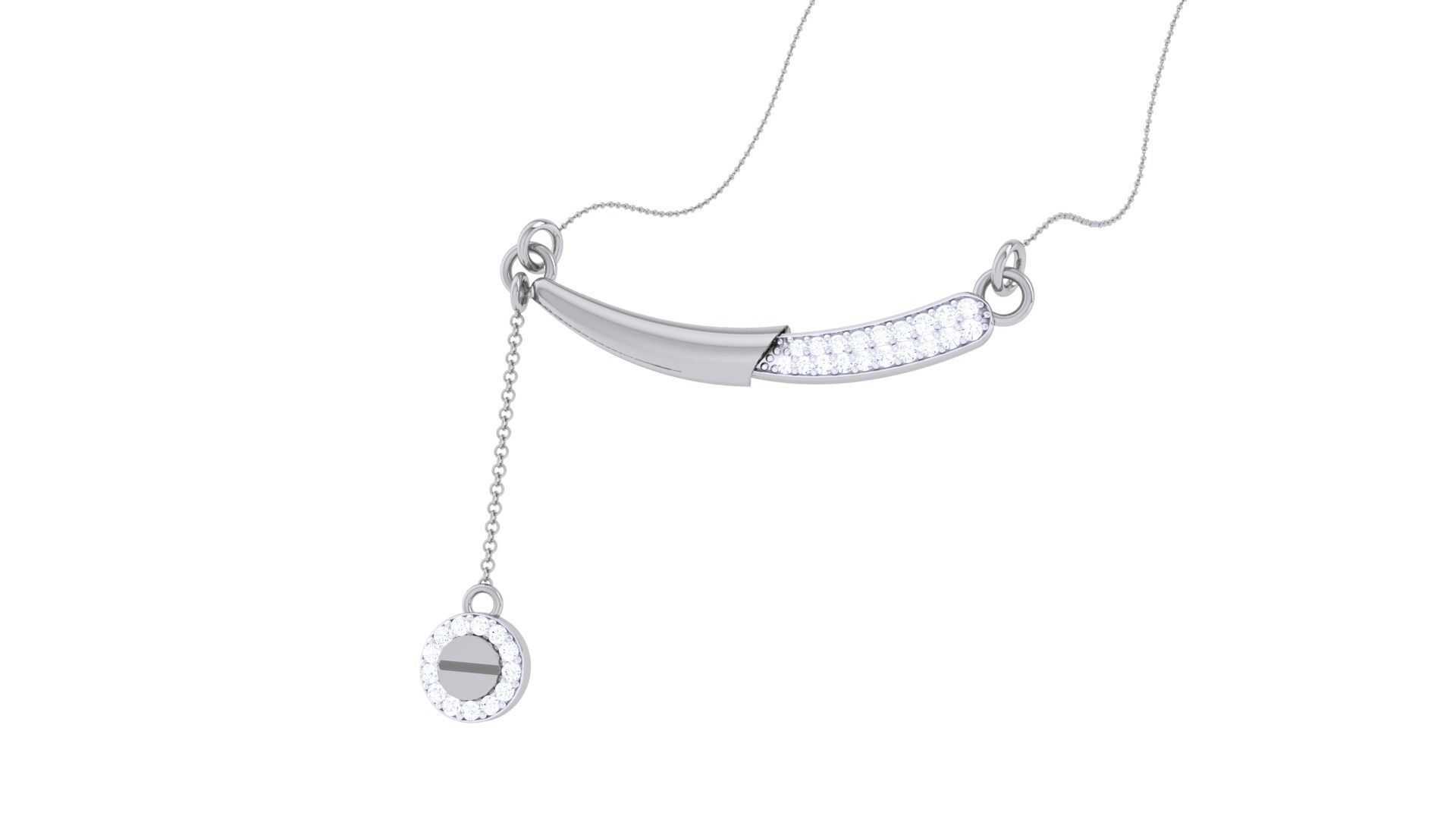 Delicate Screw Head Necklace 3dm stl obj gltf glb 3mf renders 3D print model_2