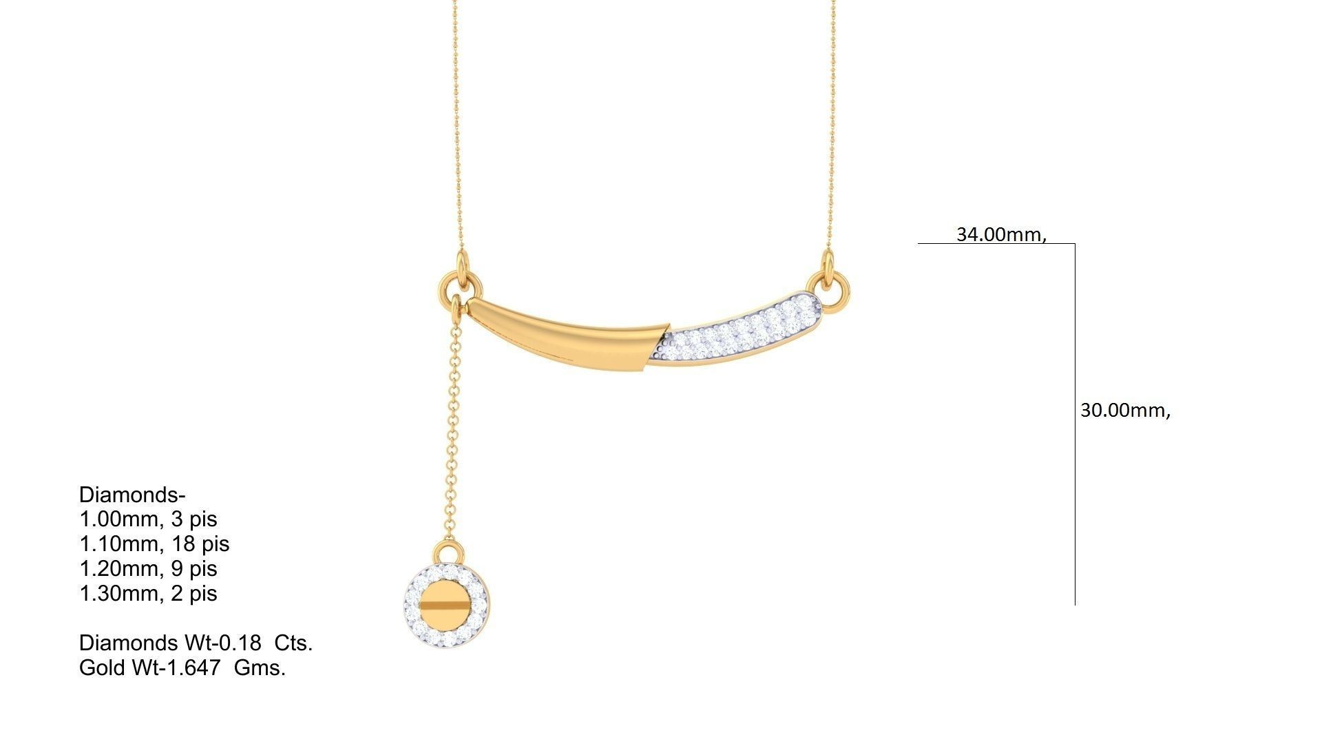 Delicate Screw Head Necklace 3dm stl obj gltf glb 3mf renders 3D print model_5