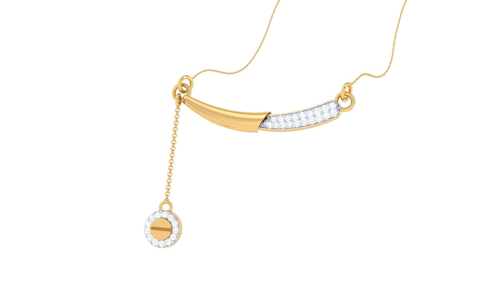 Delicate Screw Head Necklace 3dm stl obj gltf glb 3mf renders 3D print model_1