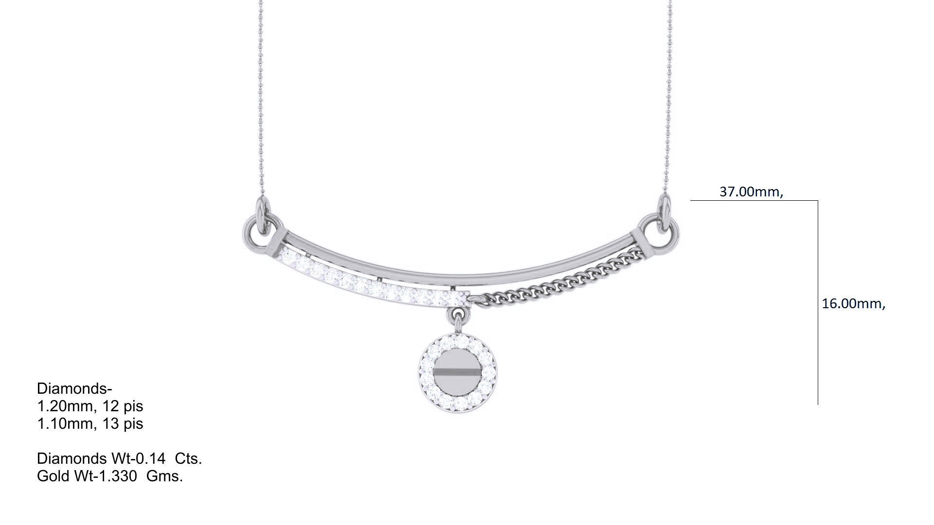 Delicate Screw Head Necklace 3dm stl obj gltf glb 3mf renders 3D print model_4