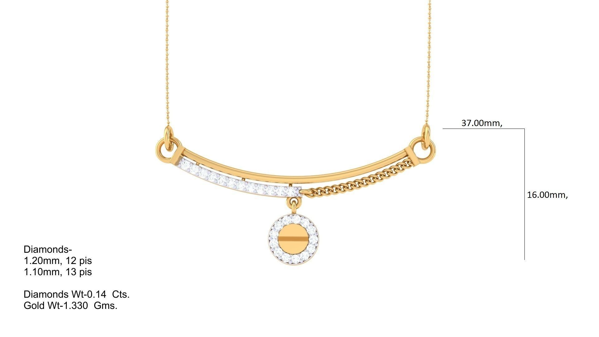 Delicate Screw Head Necklace 3dm stl obj gltf glb 3mf renders 3D print model_5