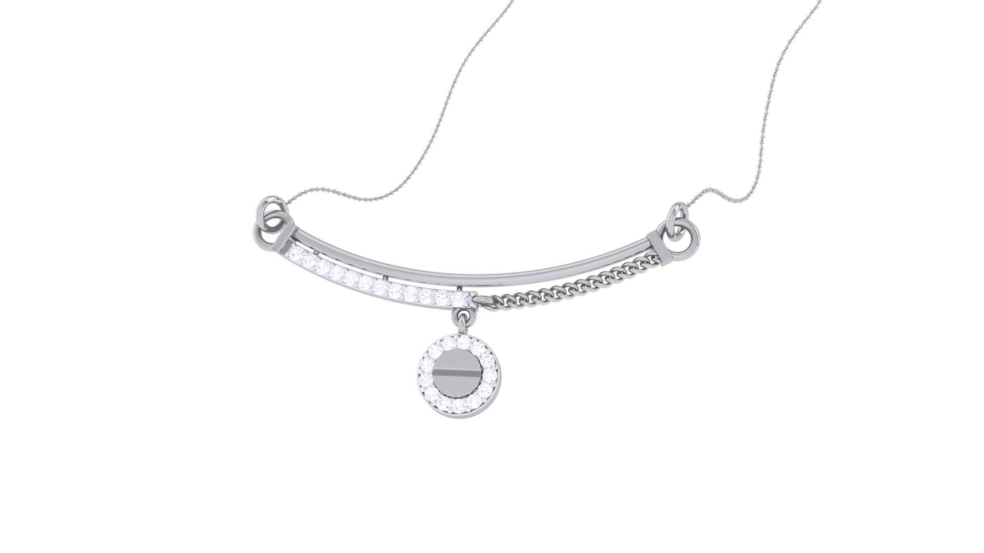 Delicate Screw Head Necklace 3dm stl obj gltf glb 3mf renders 3D print model_2