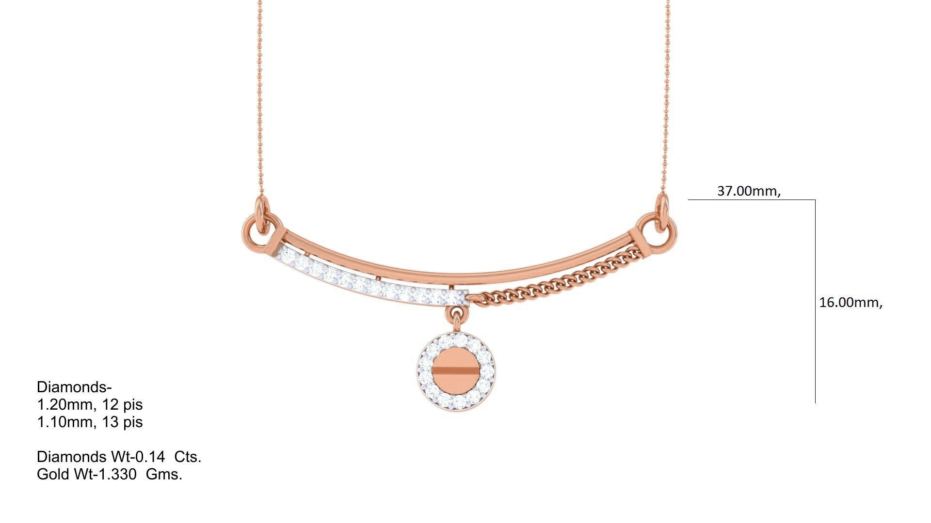 Delicate Screw Head Necklace 3dm stl obj gltf glb 3mf renders 3D print model_6