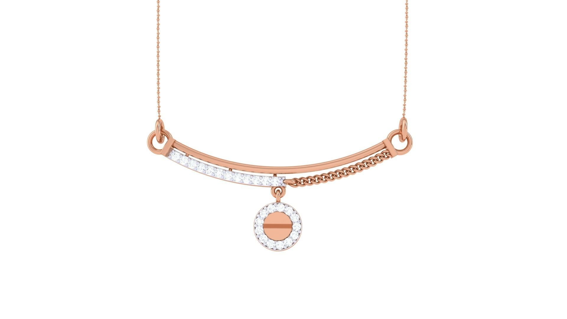 Delicate Screw Head Necklace 3dm stl obj gltf glb 3mf renders 3D print model_7