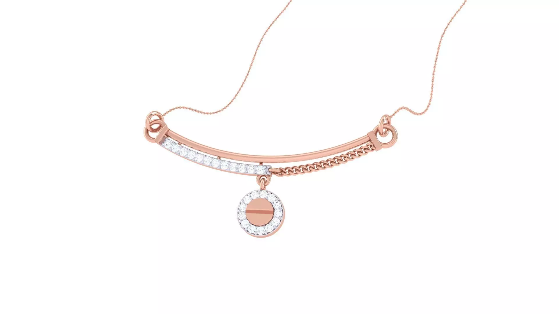 Delicate Screw Head Necklace 3dm stl obj gltf glb 3mf renders 3D print model_0