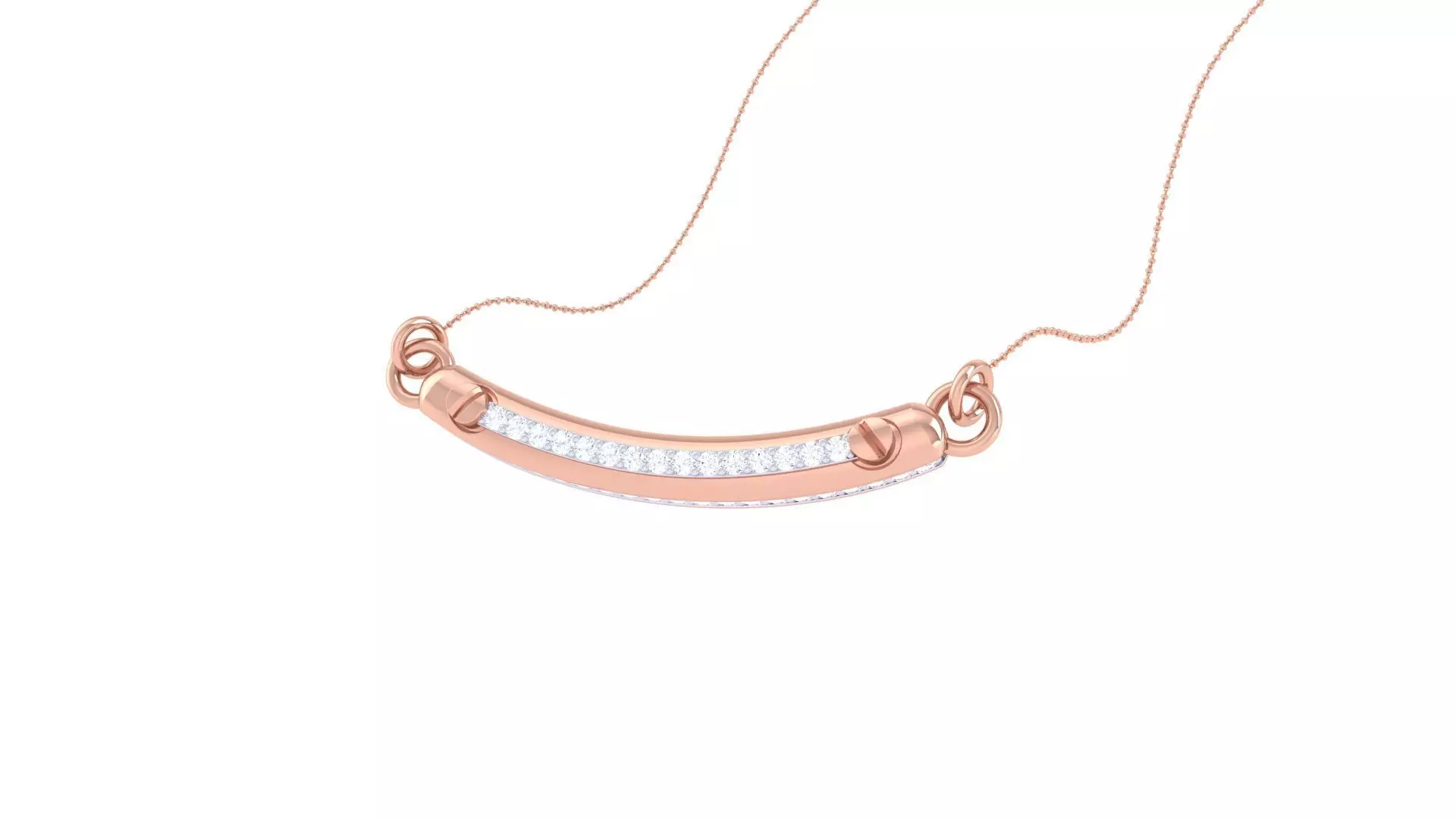 Delicate Screw Head Necklace 3dm stl obj gltf glb 3mf renders 3D print model_0