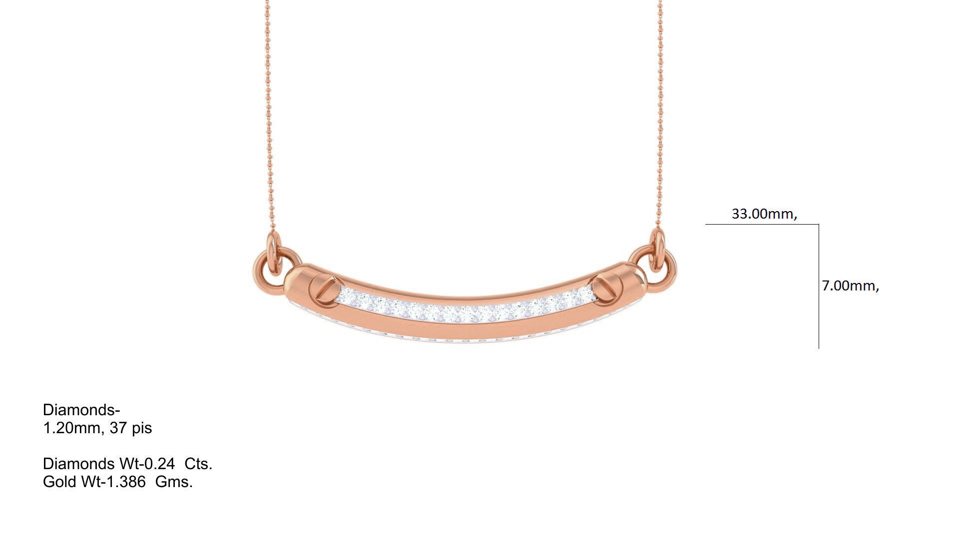 Delicate Screw Head Necklace 3dm stl obj gltf glb 3mf renders 3D print model_5