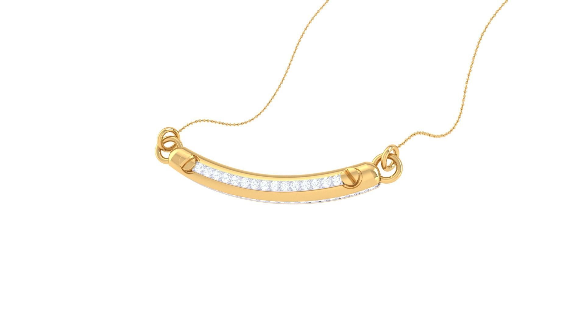 Delicate Screw Head Necklace 3dm stl obj gltf glb 3mf renders 3D print model_1