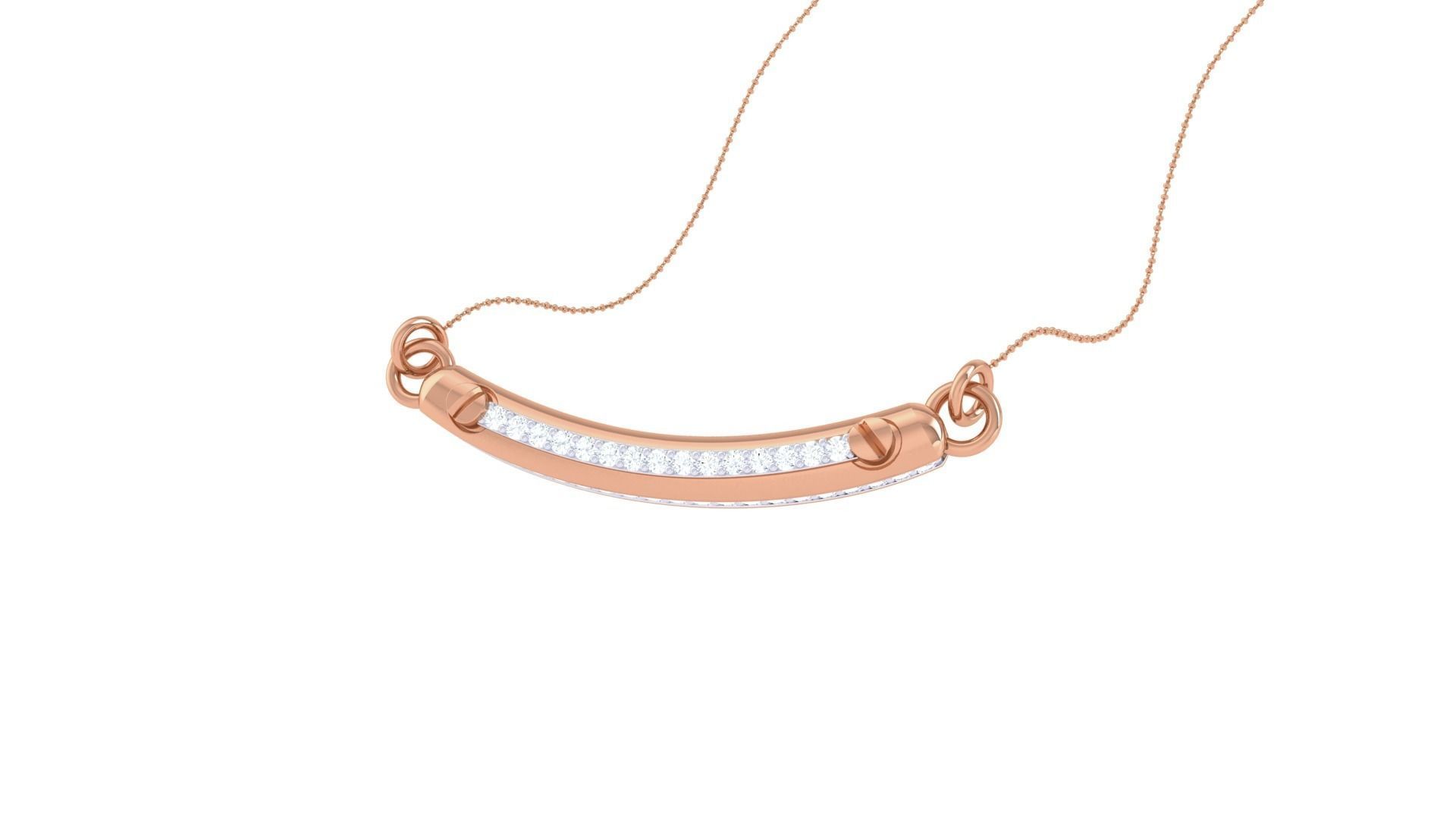 Delicate Screw Head Necklace 3dm stl obj gltf glb 3mf renders 3D print model_2