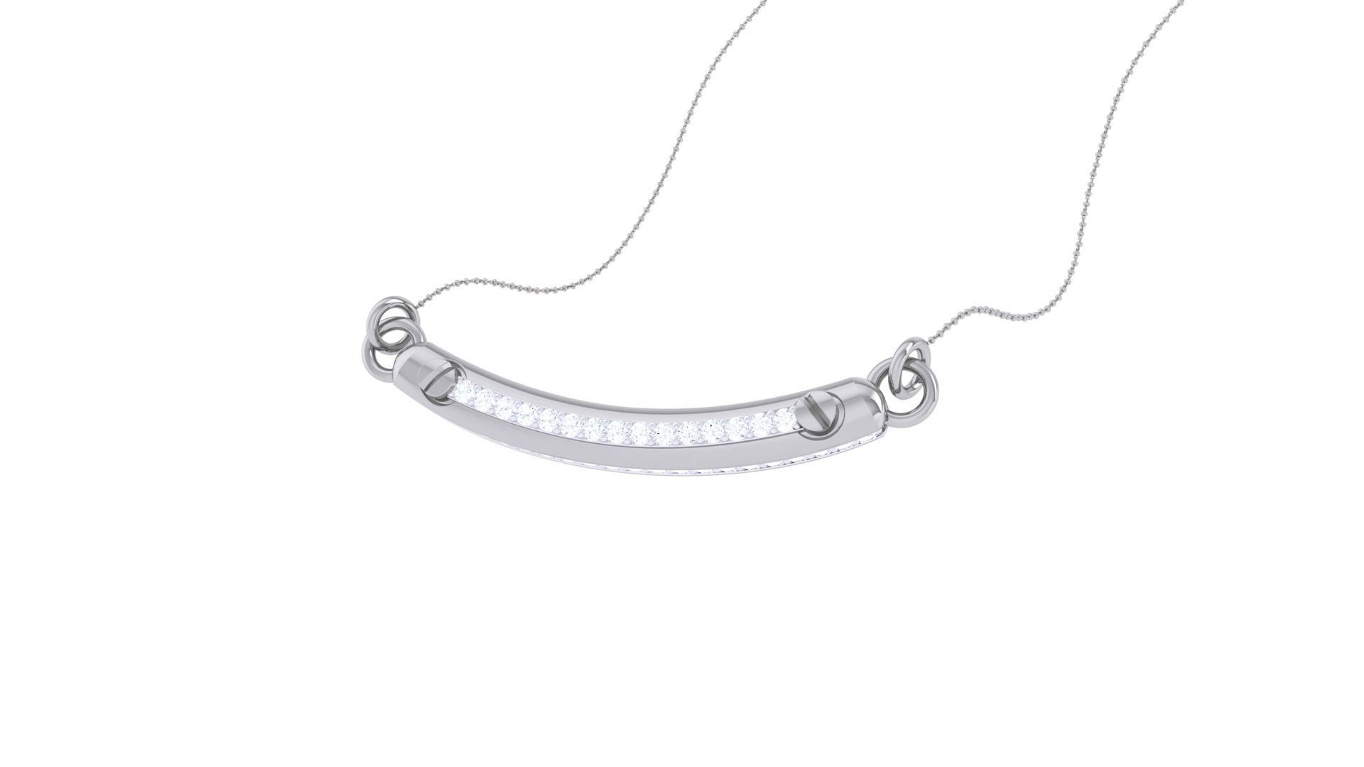 Delicate Screw Head Necklace 3dm stl obj gltf glb 3mf renders 3D print model_3