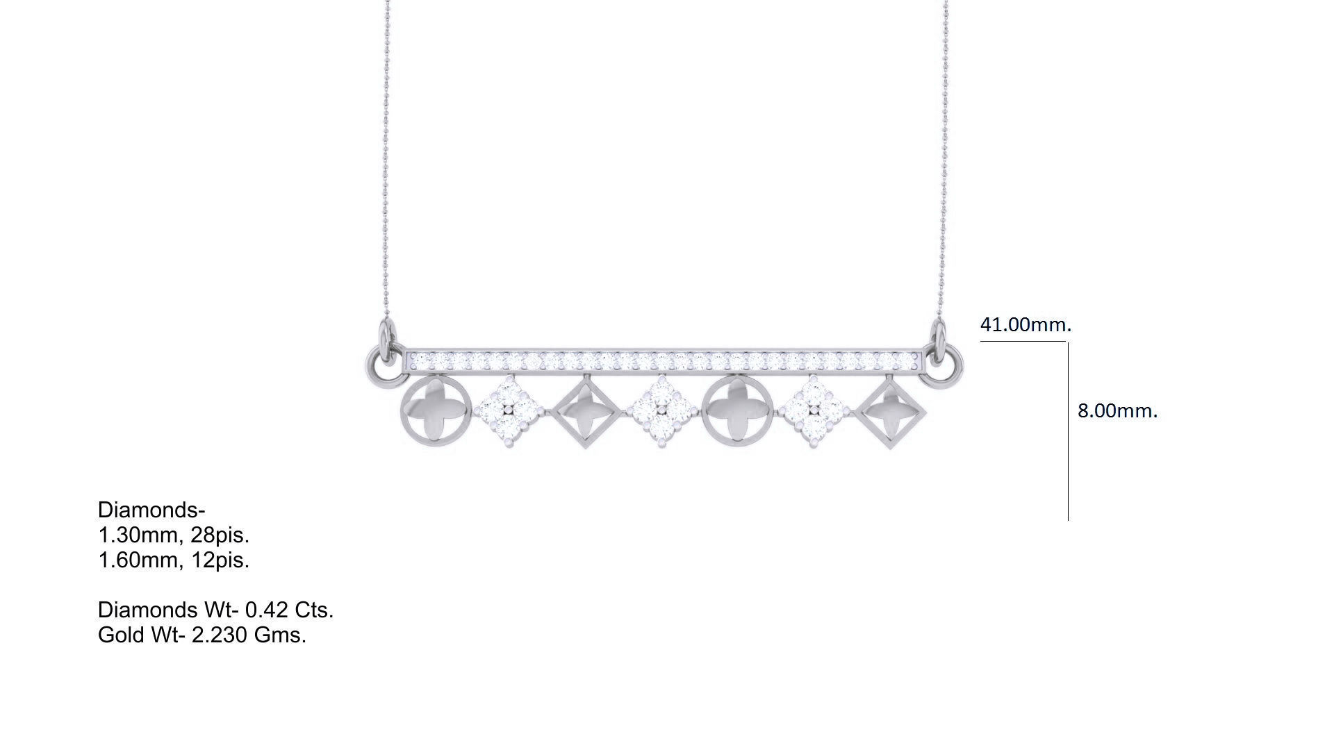 Delicate Screw Head Necklace 3dm stl obj gltf glb 3mf renders  3D print model_5